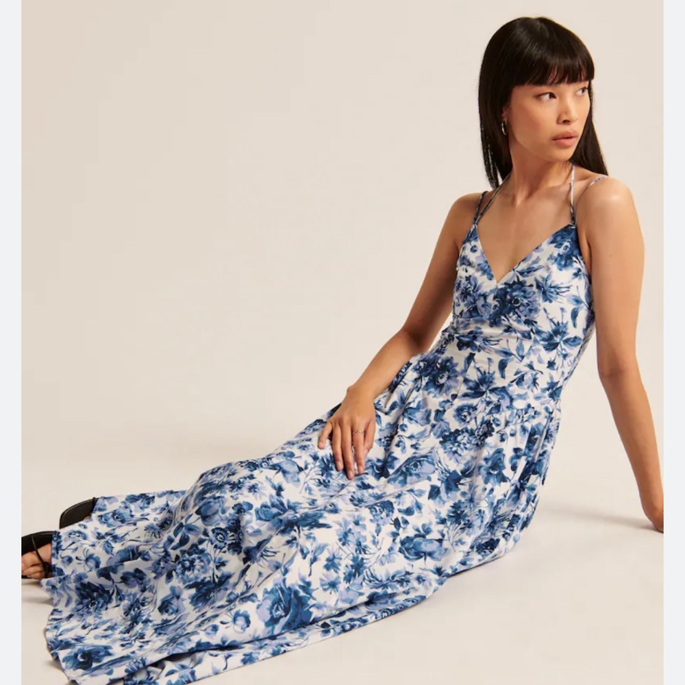 Strappy Plunge Corset Maxi Dress - Tall
